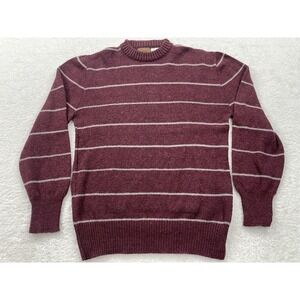 VTG Royal North Mills Outfitters Sweater Men Small Red Wool Blend Knit Fisherman